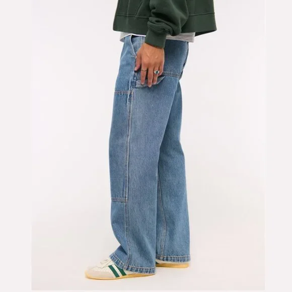 Abercrombie & Fitch 90s Loose Baggy Workwear Carpenter Relaxed Fit Jeans 34x32 - Picture 3 of 10